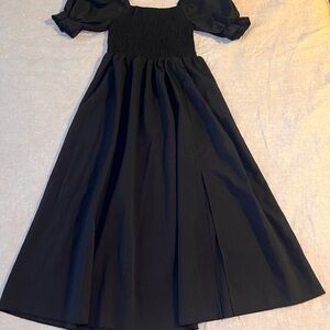 Elegant Black Puff Sleeve Dress